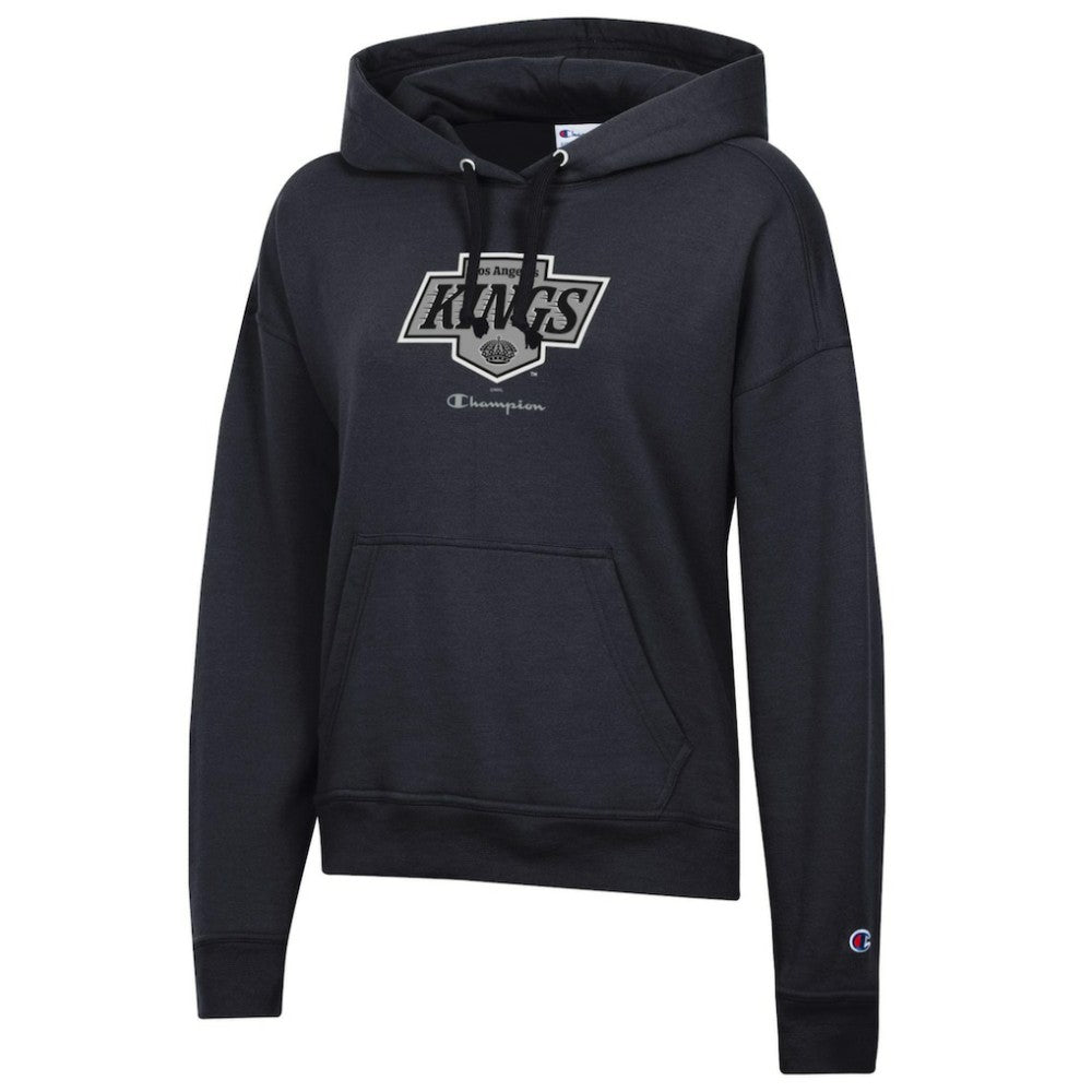 Los Angeles Kings Champion Women's Powerblend Fleece Pullover Hoodie - Black Hoodies