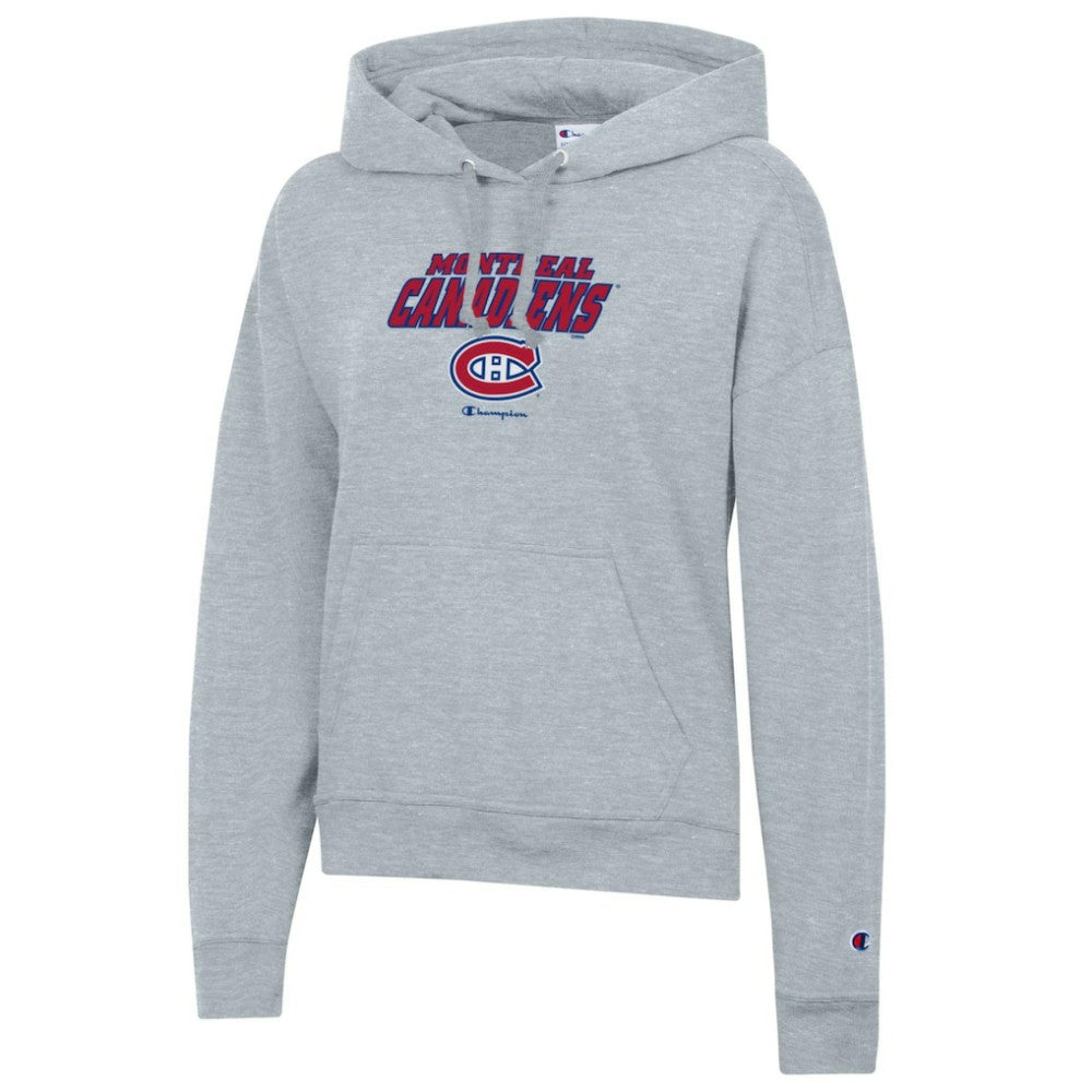 Montreal Canadiens Champion Women's Powerblend Fleece Pullover Hoodie - Gray Hoodies