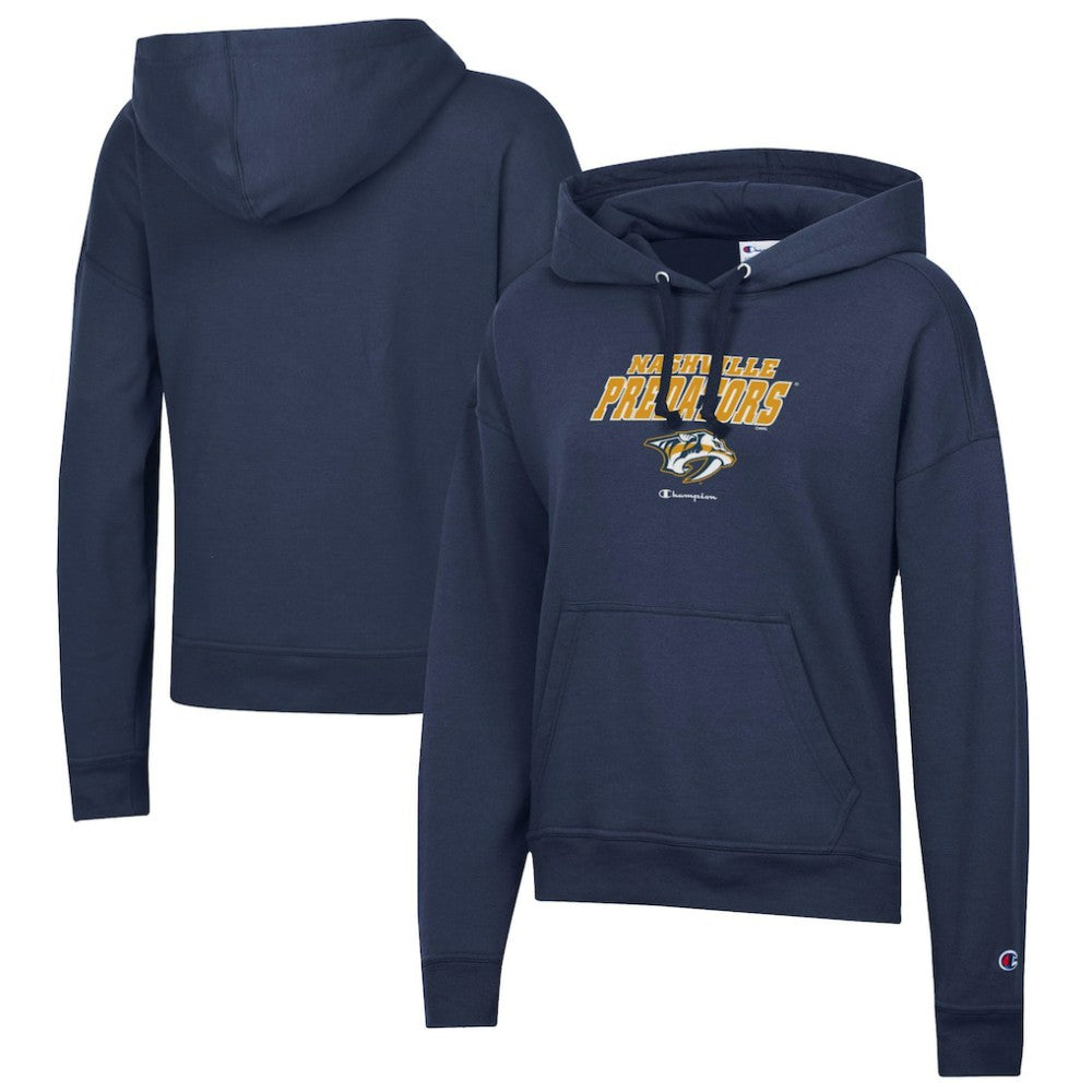 Nashville Predators Champion Women's Powerblend Fleece Pullover Hoodie - Navy Hoodies