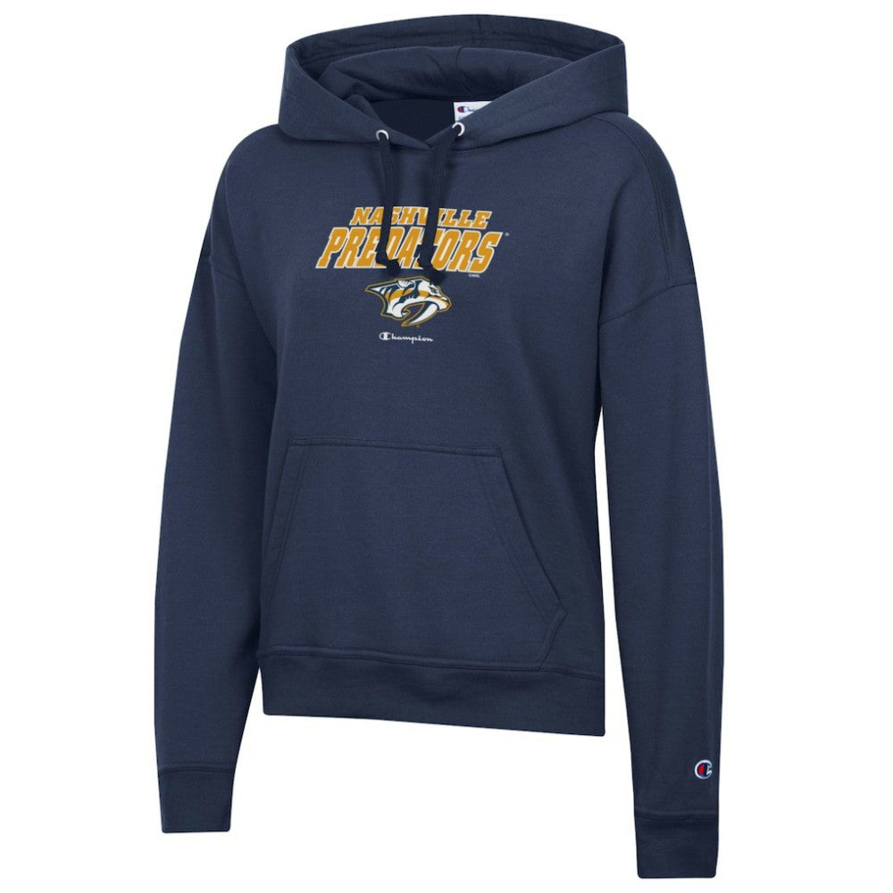 Nashville Predators Champion Women's Powerblend Fleece Pullover Hoodie - Navy Hoodies