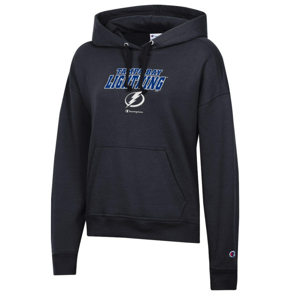 Tampa Bay Lightning Champion Women's Powerblend Fleece Pullover Hoodie - Black Hoodies