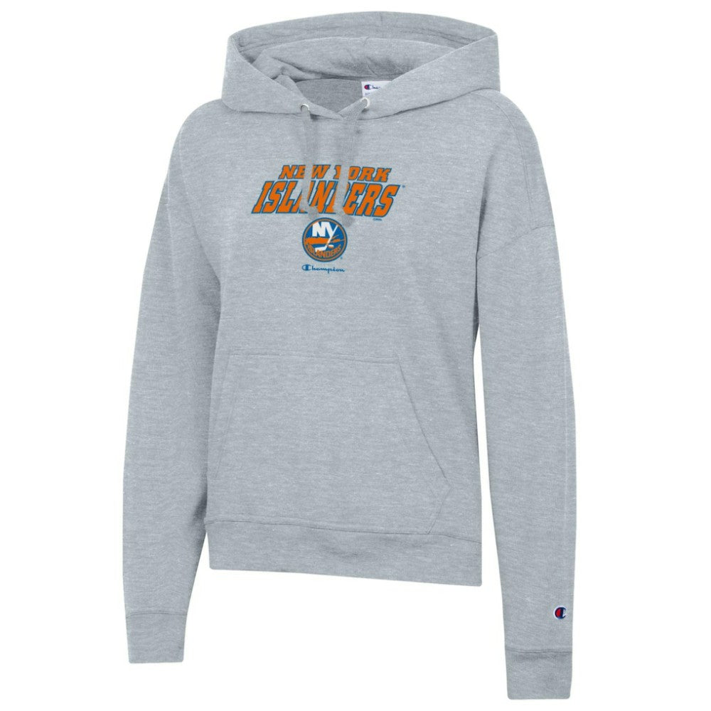 New York Islanders Champion Women's Powerblend Fleece Pullover Hoodie - Gray Hoodies