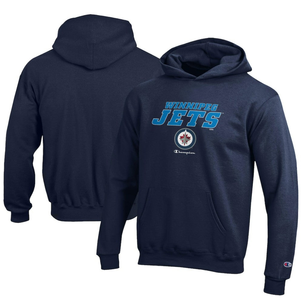 Winnipeg Jets Champion Youth Eco Powerblend Pullover Hoodie - Navy Hoodies