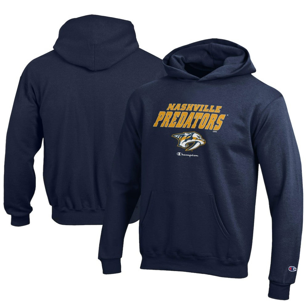 Nashville Predators Champion Youth Eco Powerblend Pullover Hoodie - Navy Hoodies