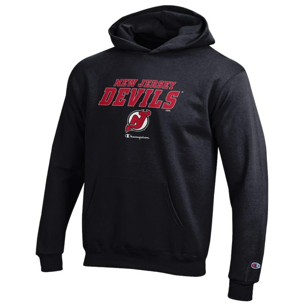 New Jersey Devils Champion Youth Eco Powerblend Pullover Hoodie - Black Jerseys