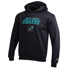 San Jose Sharks Champion Youth Eco Powerblend Pullover Hoodie - Black Hoodies