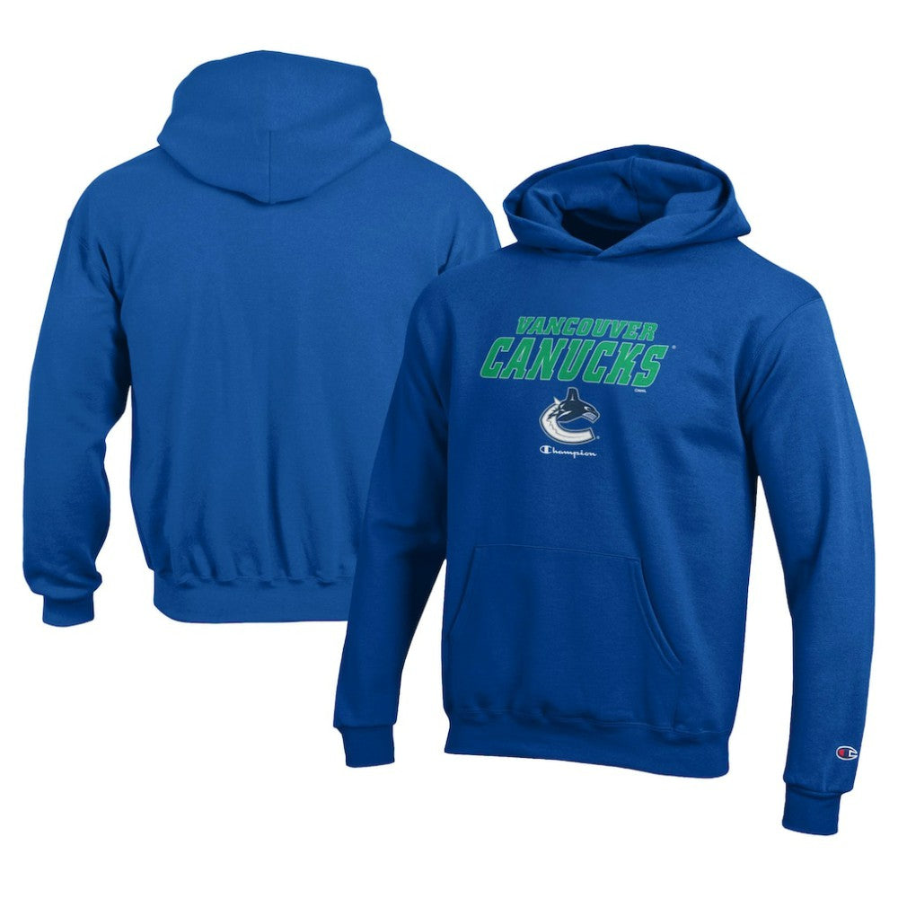 Vancouver Canucks Champion Youth Eco Powerblend Pullover Hoodie - Royal Hoodies