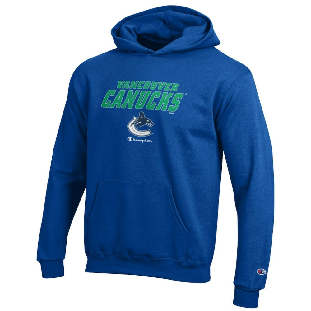 Vancouver Canucks Champion Youth Eco Powerblend Pullover Hoodie - Royal Hoodies