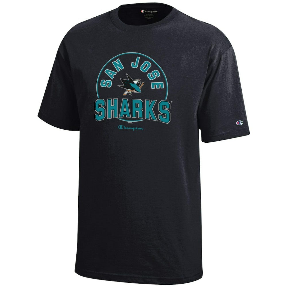 San Jose Sharks Champion Youth Jersey T-Shirt - Black T-shirts