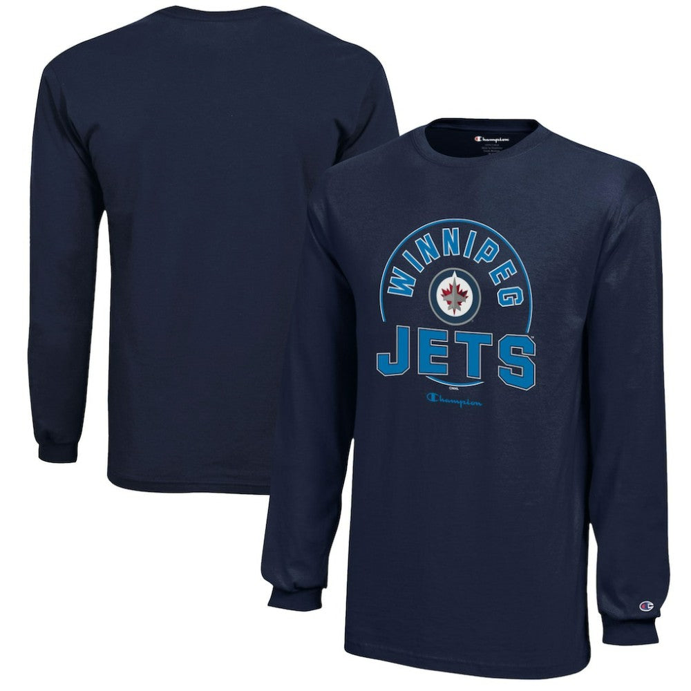Winnipeg Jets Champion Youth Long-Sleeve Jersey T-Shirt - Navy T-shirts