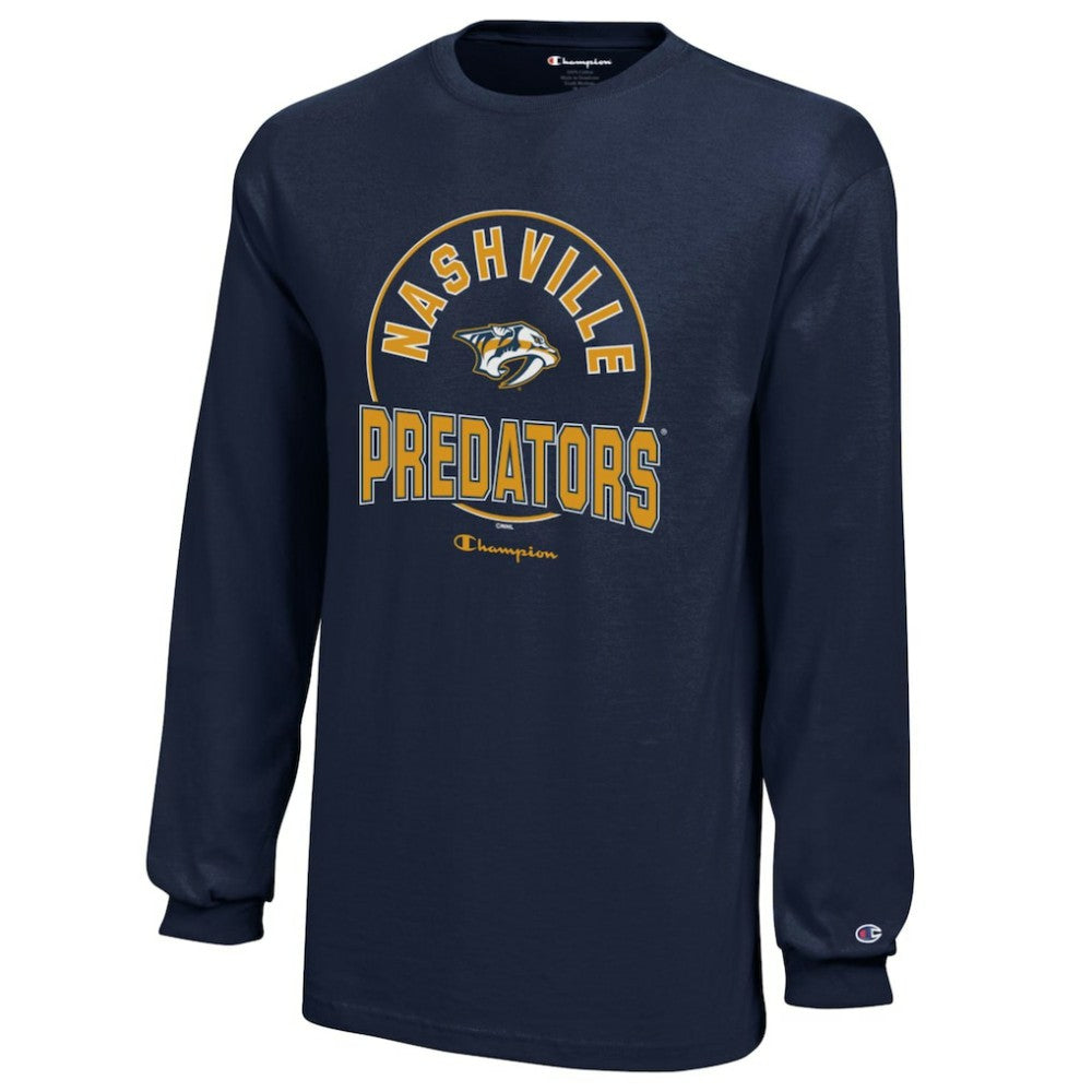 Nashville Predators Champion Youth Long-Sleeve Jersey T-Shirt - Navy T-shirts