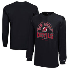 New Jersey Devils Champion Youth Long-Sleeve Jersey T-Shirt - Black T-shirts