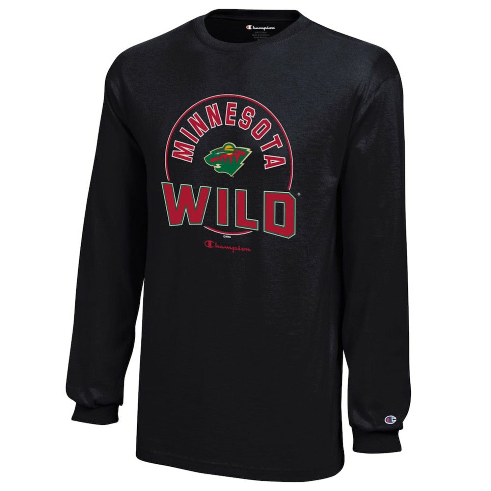 Minnesota Wild Champion Youth Long-Sleeve Jersey T-Shirt - Black T-shirts