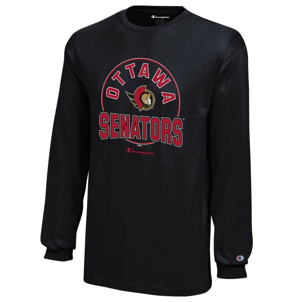 Ottawa Senators Champion Youth Long-Sleeve Jersey T-Shirt - Black T-shirts