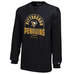 Pittsburgh Penguins Champion Youth Long-Sleeve Jersey T-Shirt - Black T-shirts