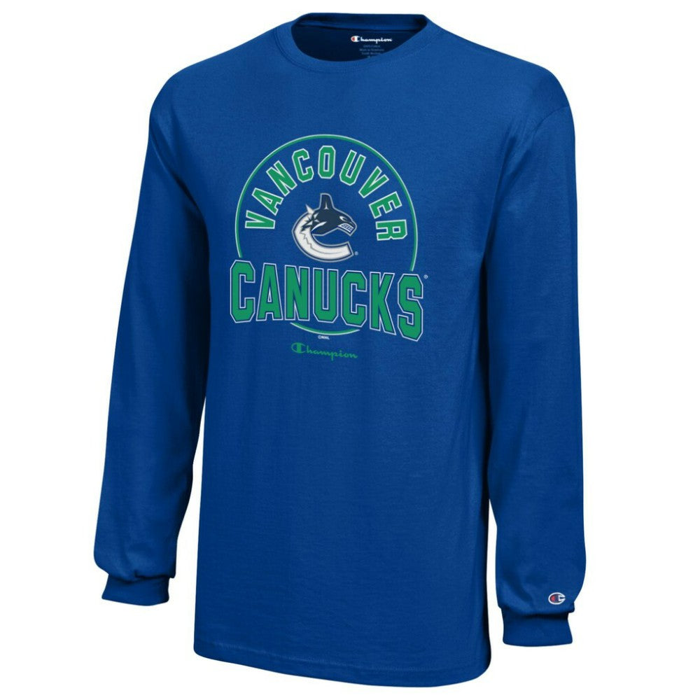 Vancouver Canucks Champion Youth Long-Sleeve Jersey T-Shirt - Royal T-shirts