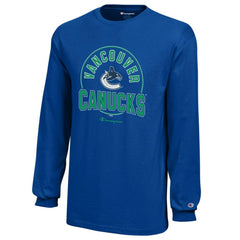 Vancouver Canucks Champion Youth Long-Sleeve Jersey T-Shirt - Royal T-shirts