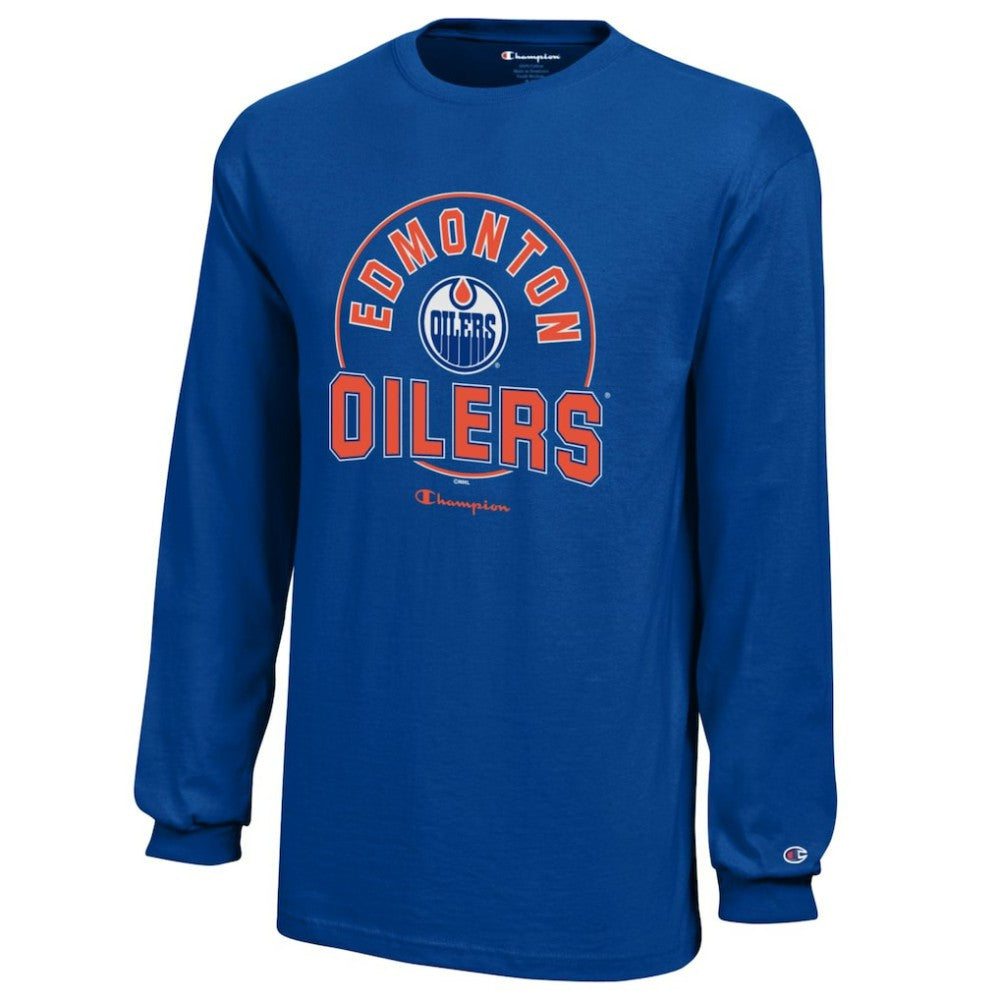 Edmonton Oilers Champion Youth Long-Sleeve Jersey T-Shirt - Royal T-shirts