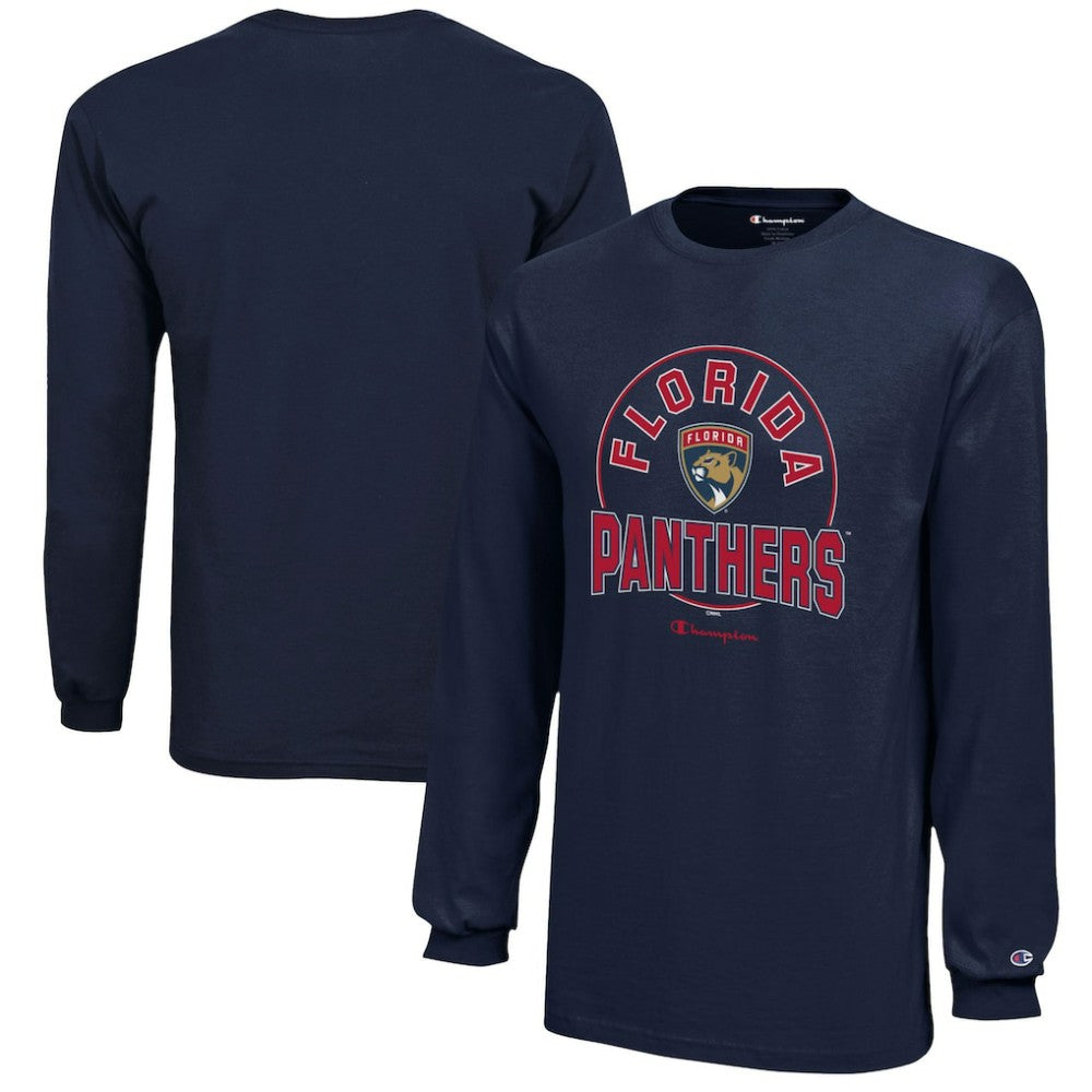 Florida Panthers Champion Youth Long-Sleeve Jersey T-Shirt - Navy T-shirts