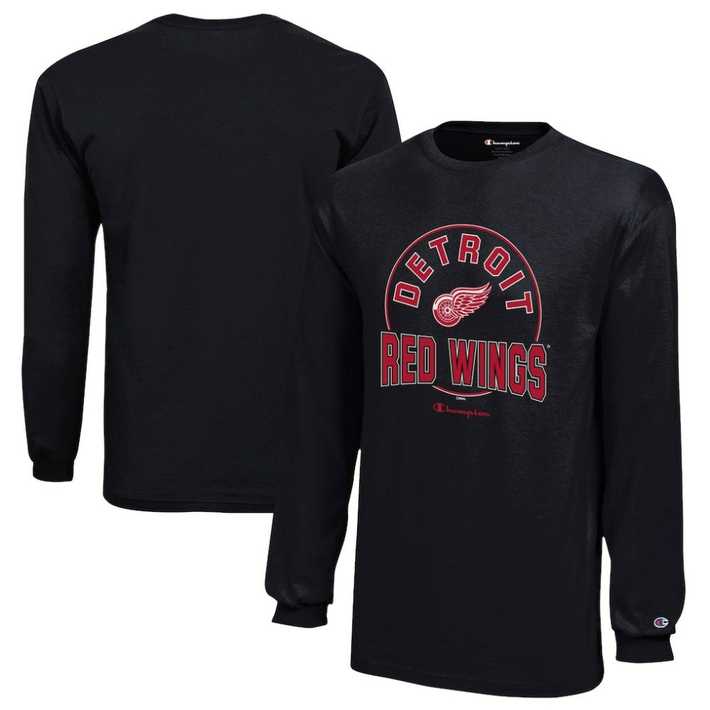 Detroit Red Wings Champion Youth Long-Sleeve Jersey T-Shirt - Black T-shirts