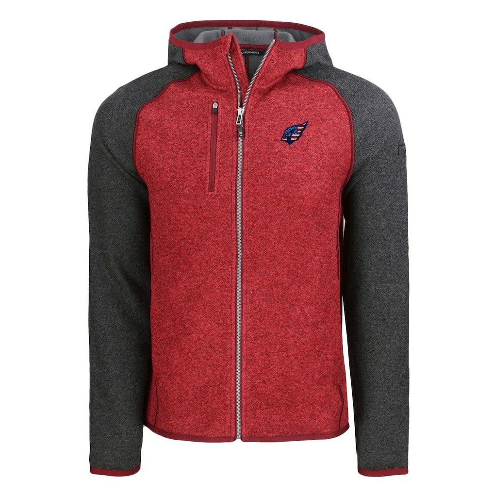 Arizona Cardinals Cutter & Buck Americana Mainsail Full-Zip Hooded Jacket - Heather Cardinal/Heather Charcoal online