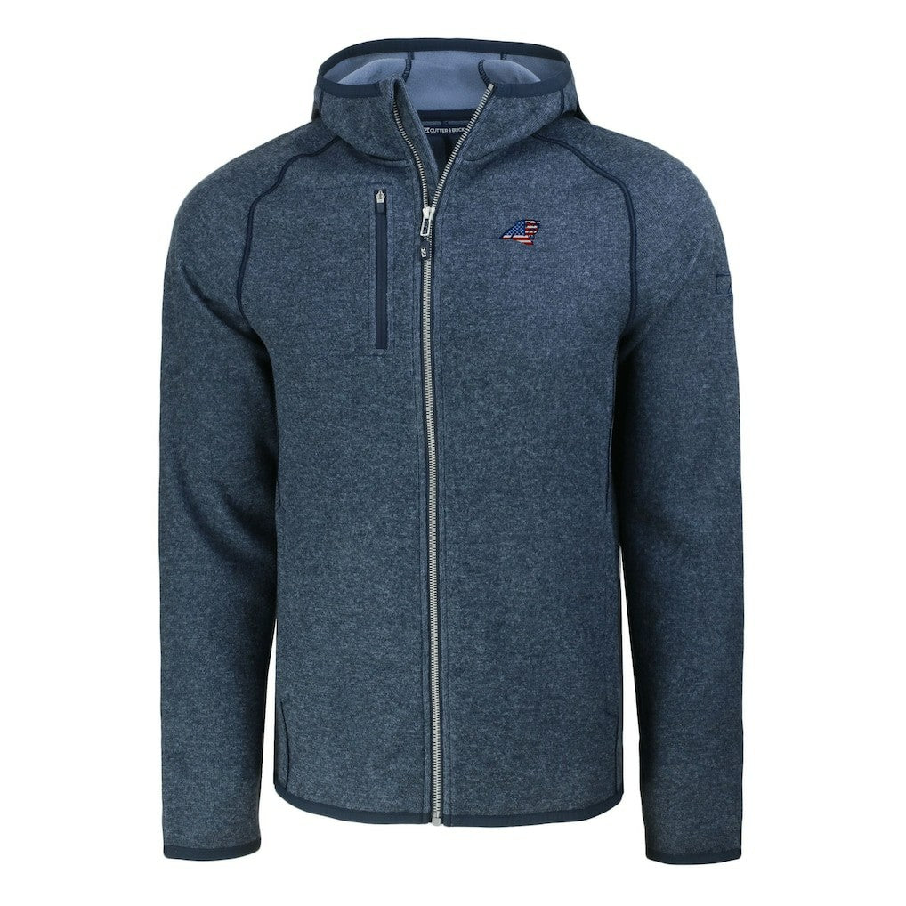 Carolina Panthers Cutter & Buck Americana Mainsail Full-Zip Hooded Jacket - Heather Navy discount