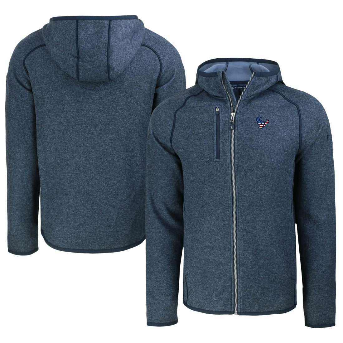 Houston Texans Cutter & Buck Americana Mainsail Full-Zip Hooded Jacket - Heather Navy discount