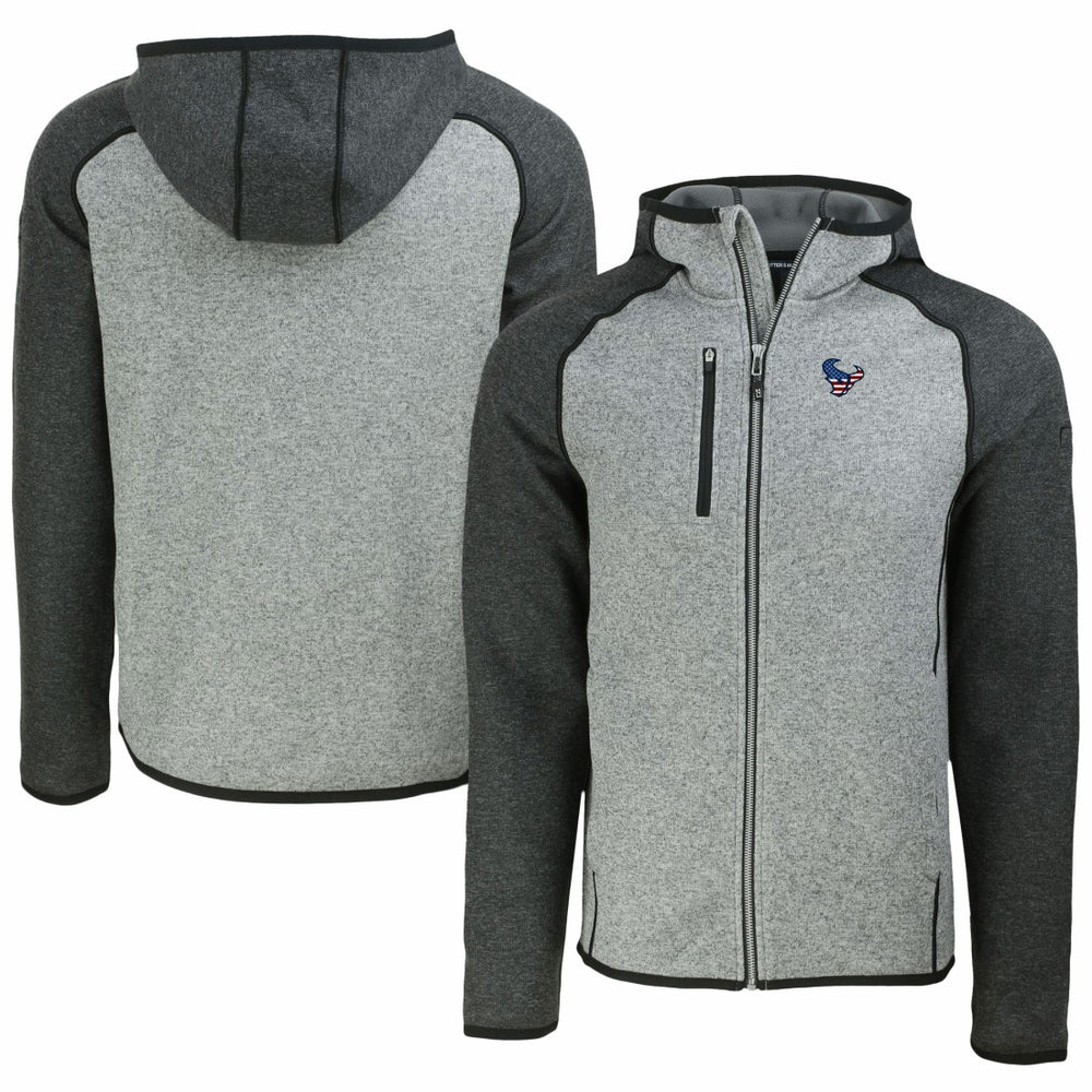 Houston Texans Cutter & Buck Americana Mainsail Full-Zip Hooded Jacket - Heather Gray/Heather Charcoal sale