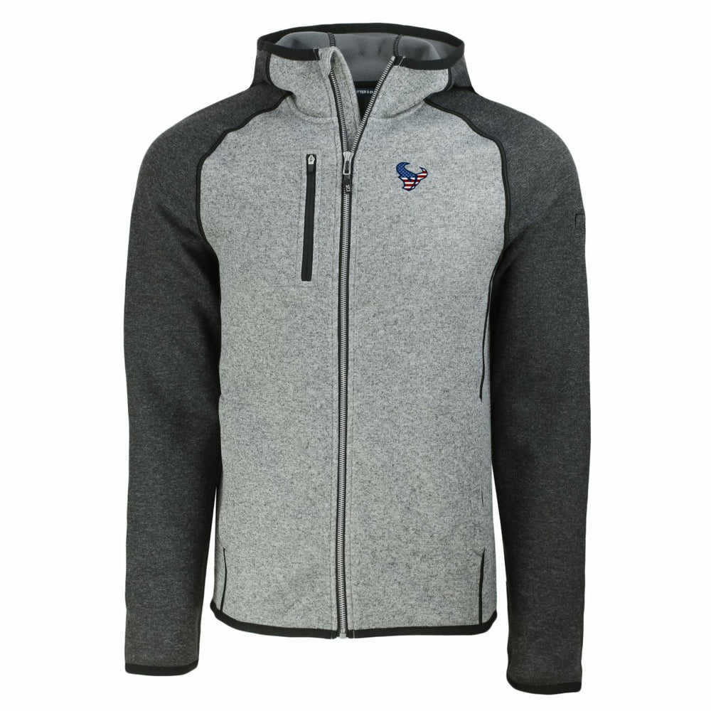 Houston Texans Cutter & Buck Americana Mainsail Full-Zip Hooded Jacket - Heather Gray/Heather Charcoal sale