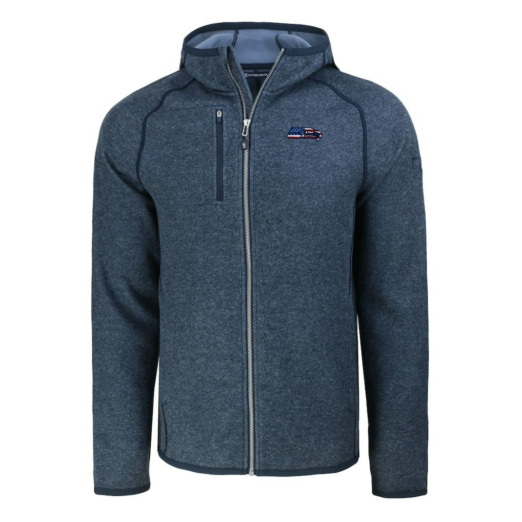 Seattle Seahawks Cutter & Buck Americana Mainsail Full-Zip Hooded Jacket - Heather College Navy discount