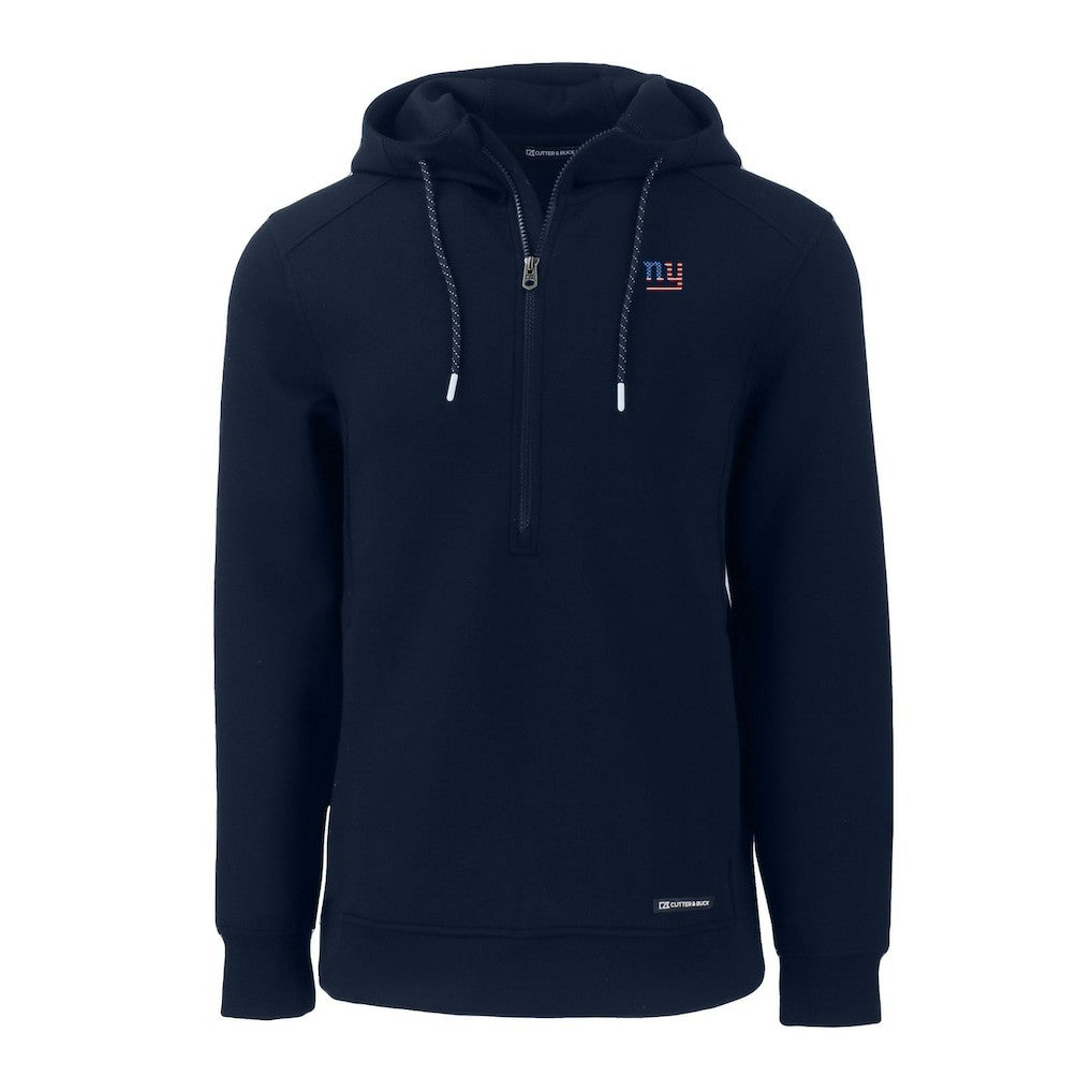 New York Giants Cutter & Buck Americana Roam Eco Half-Zip Recycled Pullover Hoodie - Navy sale