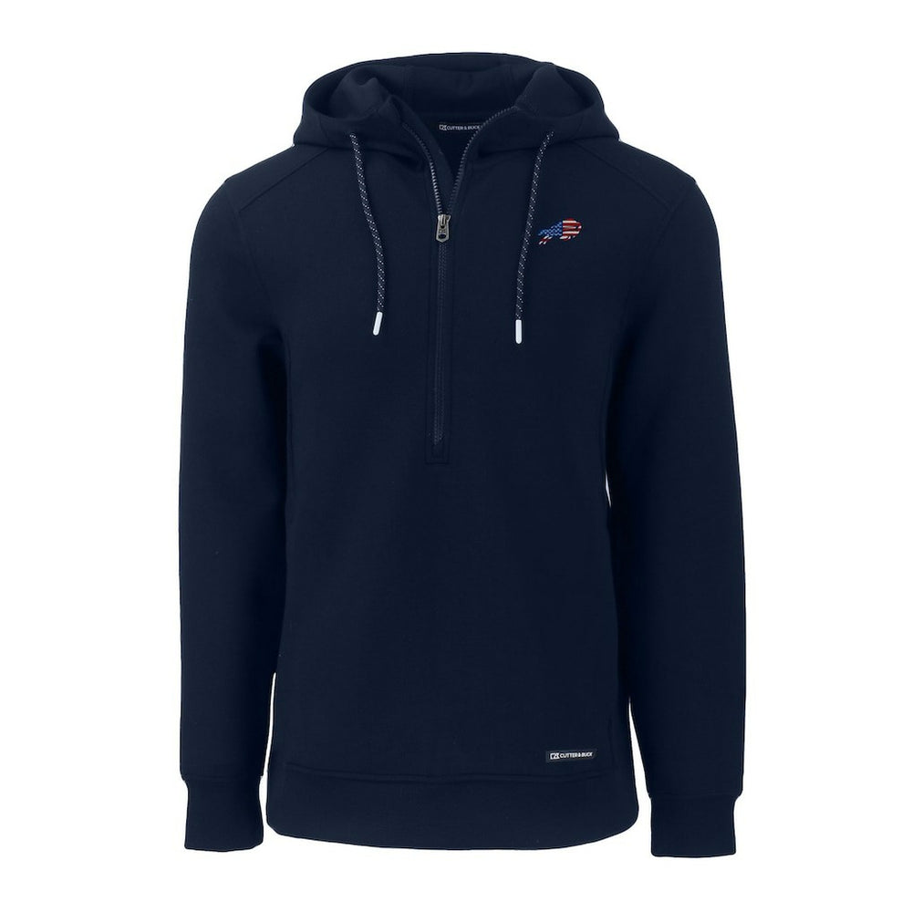 Buffalo Bills Cutter & Buck Americana Roam Eco Half-Zip Recycled Pullover Hoodie - Navy sale