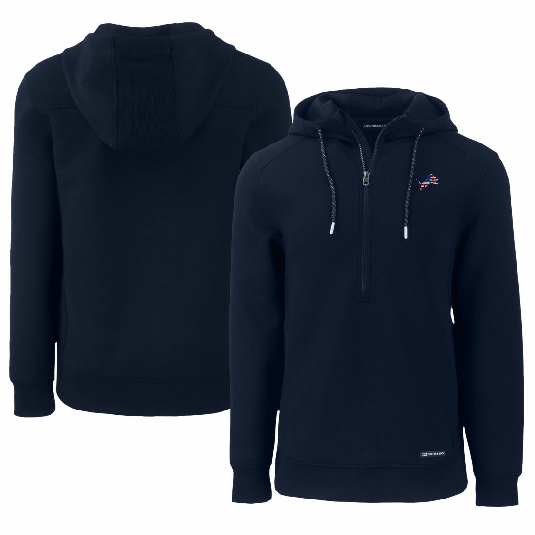 Detroit Lions Cutter & Buck Americana Roam Eco Half-Zip Recycled Pullover Hoodie - Navy for sale