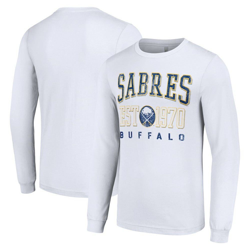Buffalo Sabres Starter Retro Graphic Long Sleeve Crew T-Shirt - White T-shirts