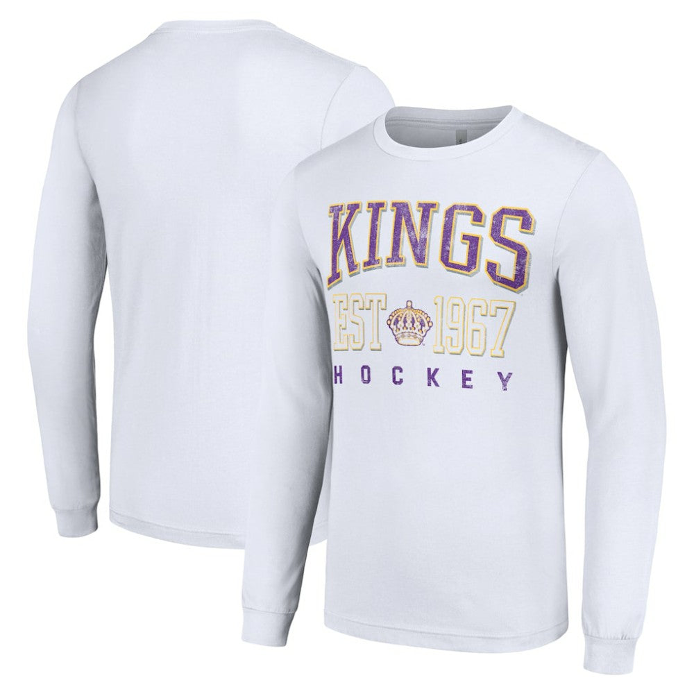 Los Angeles Kings Starter Retro Graphic Long Sleeve Crew T-Shirt - White T-shirts