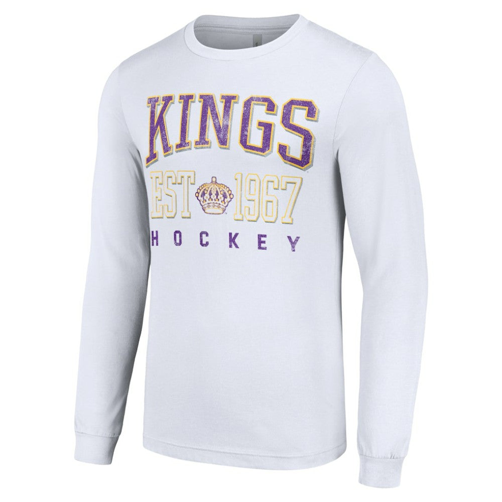 Los Angeles Kings Starter Retro Graphic Long Sleeve Crew T-Shirt - White T-shirts