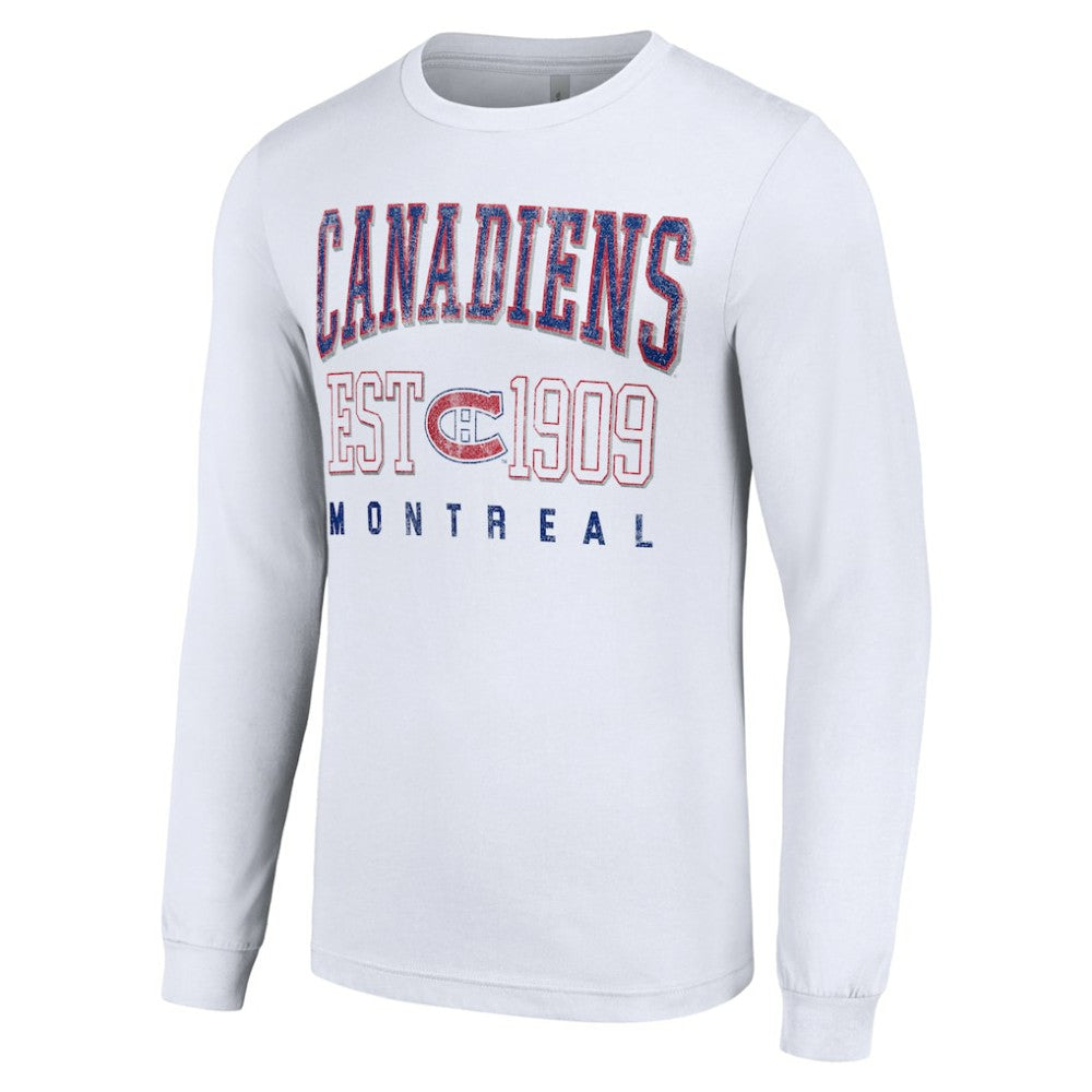 Montreal Canadiens Starter Retro Graphic Long Sleeve Crew T-Shirt - White T-shirts