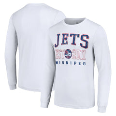 Winnipeg Jets Starter Retro Graphic Long Sleeve Crew T-Shirt - White T-shirts