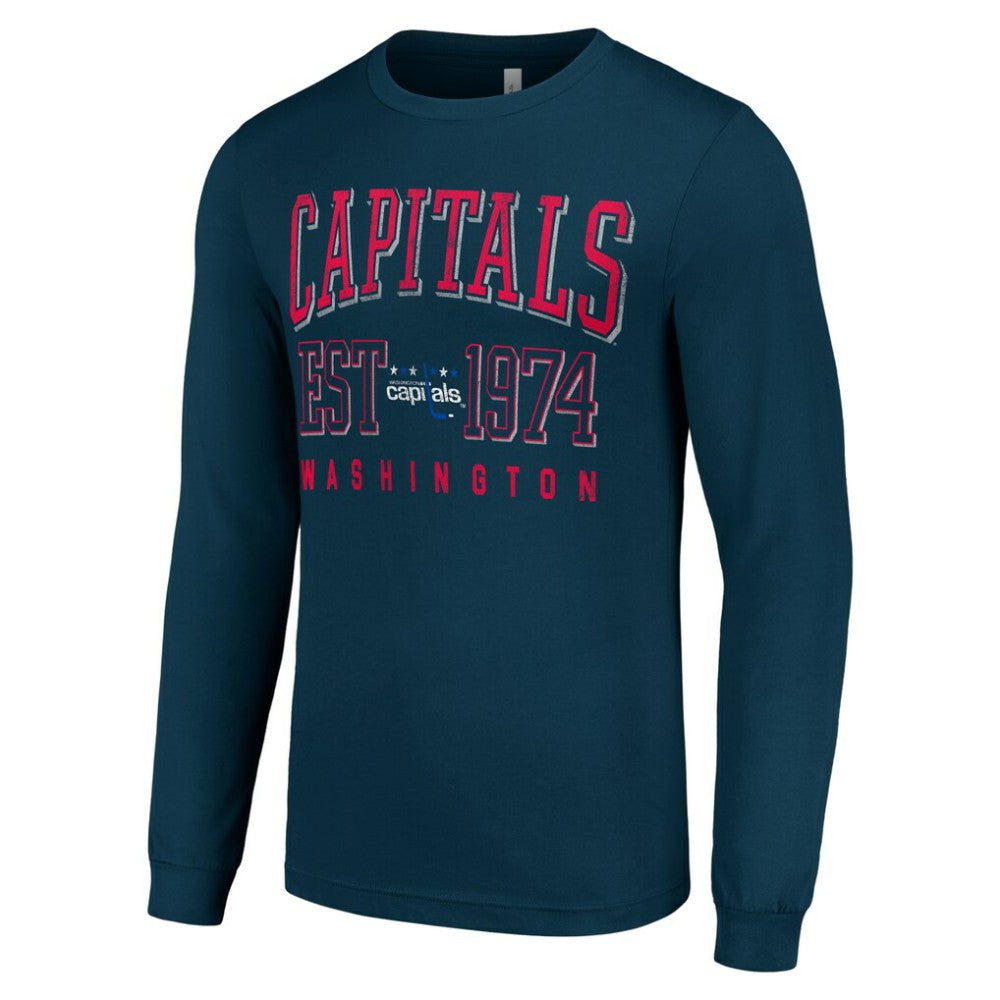 Washington Capitals Starter Retro Graphic Long Sleeve Crew T-Shirt - Navy T-shirts