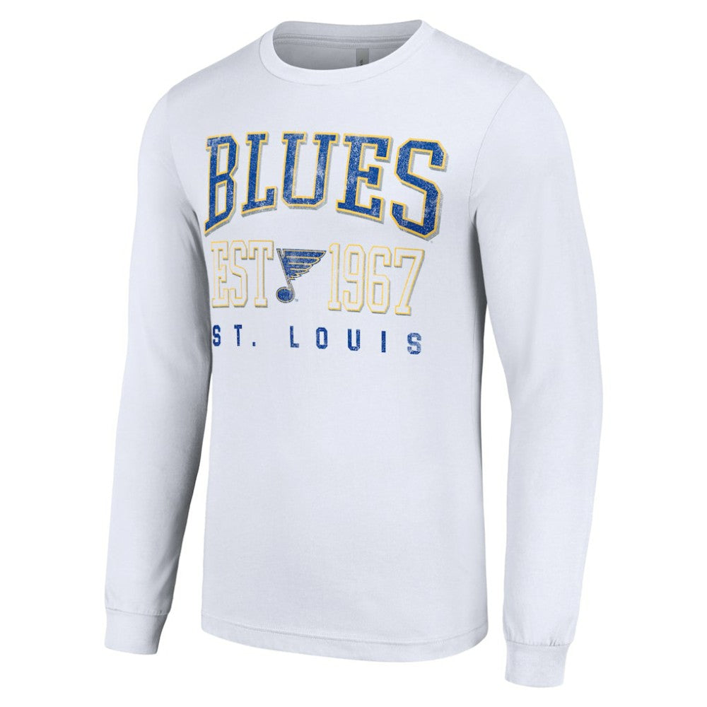St. Louis Blues Starter Retro Graphic Long Sleeve Crew T-Shirt - White T-shirts