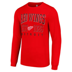 Detroit Red Wings Starter Retro Graphic Long Sleeve Crew T-Shirt - Red T-shirts