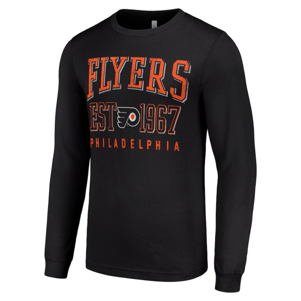 Philadelphia Flyers Starter Retro Graphic Long Sleeve Crew T-Shirt - Black T-shirts