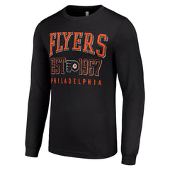 Philadelphia Flyers Starter Retro Graphic Long Sleeve Crew T-Shirt - Black T-shirts