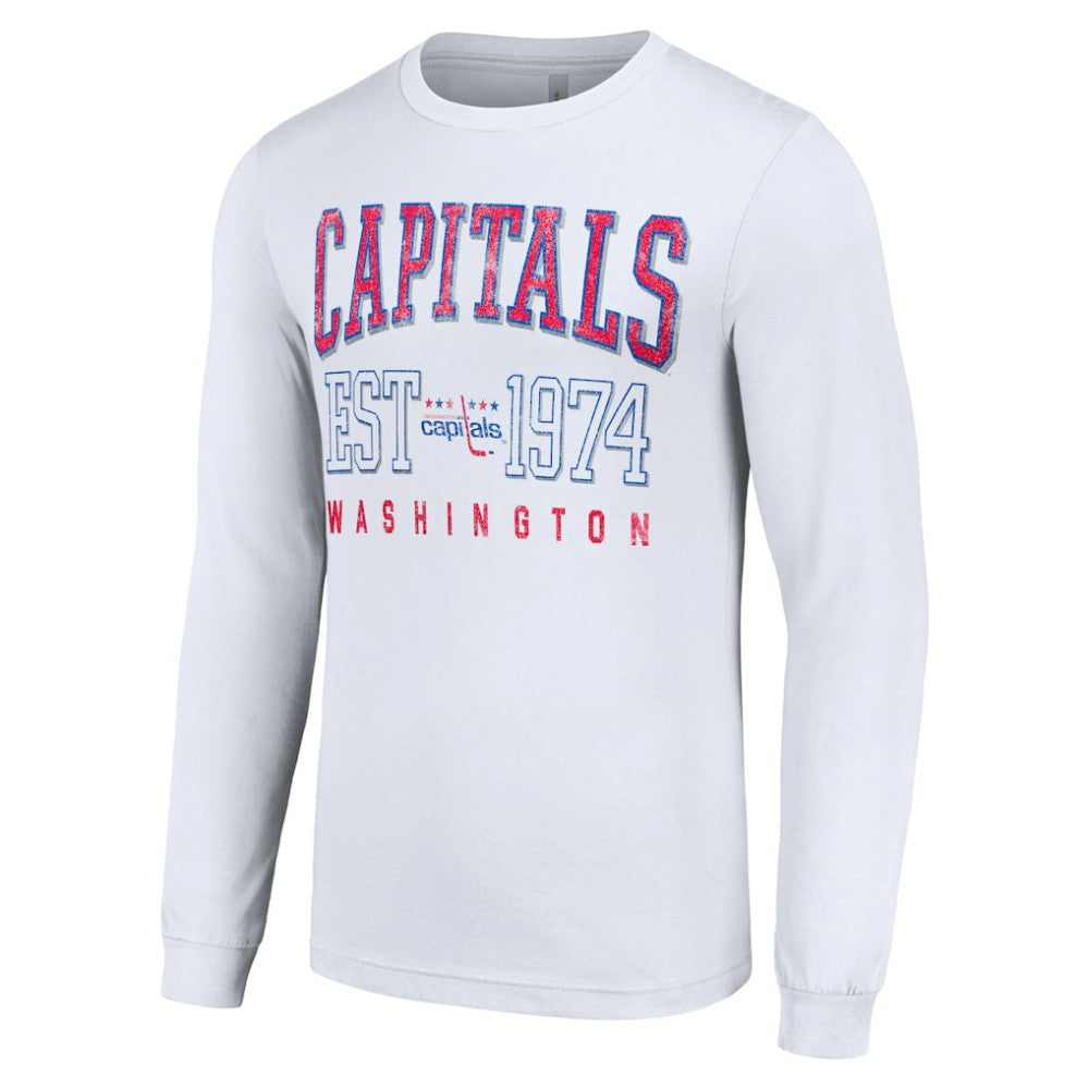Washington Capitals Starter Retro Graphic Long Sleeve Crew T-Shirt - White T-shirts