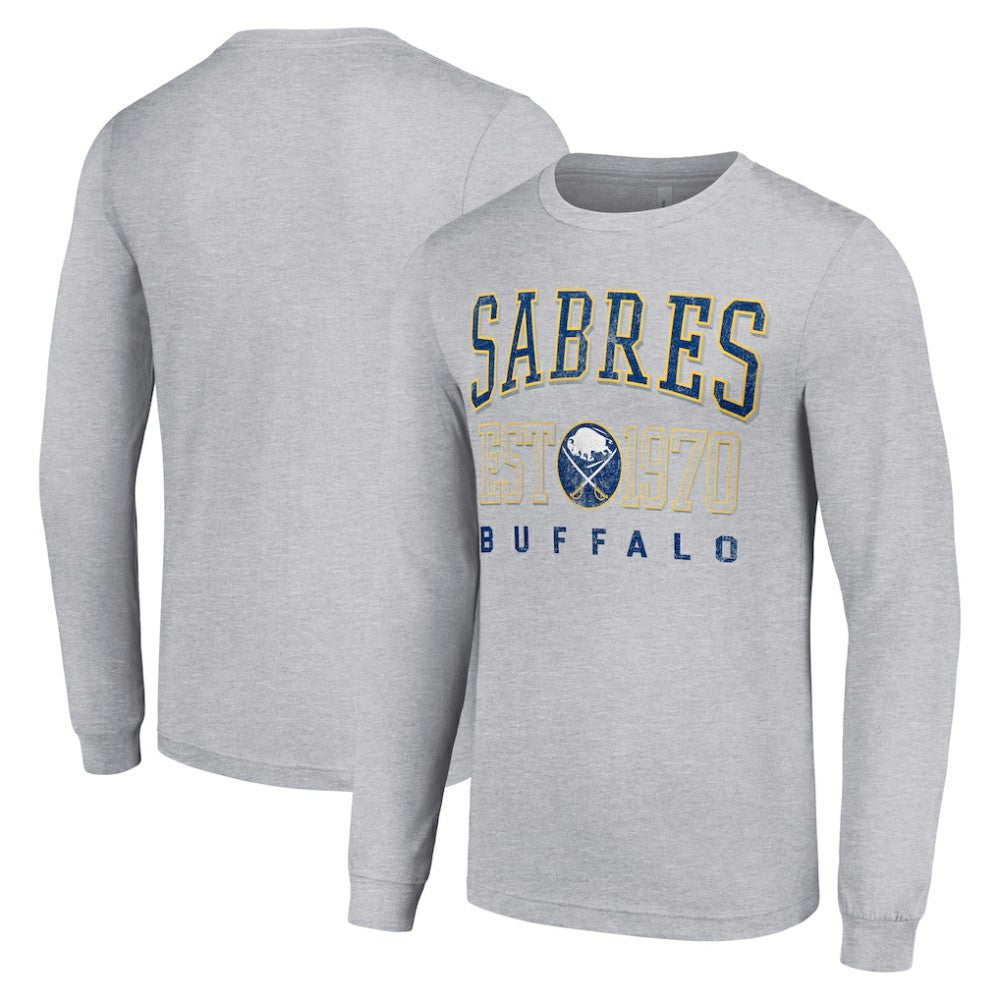 Buffalo Sabres Starter Retro Graphic Long Sleeve Crew T-Shirt - Heather Gray T-shirts
