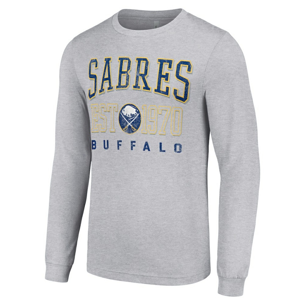 Buffalo Sabres Starter Retro Graphic Long Sleeve Crew T-Shirt - Heather Gray T-shirts
