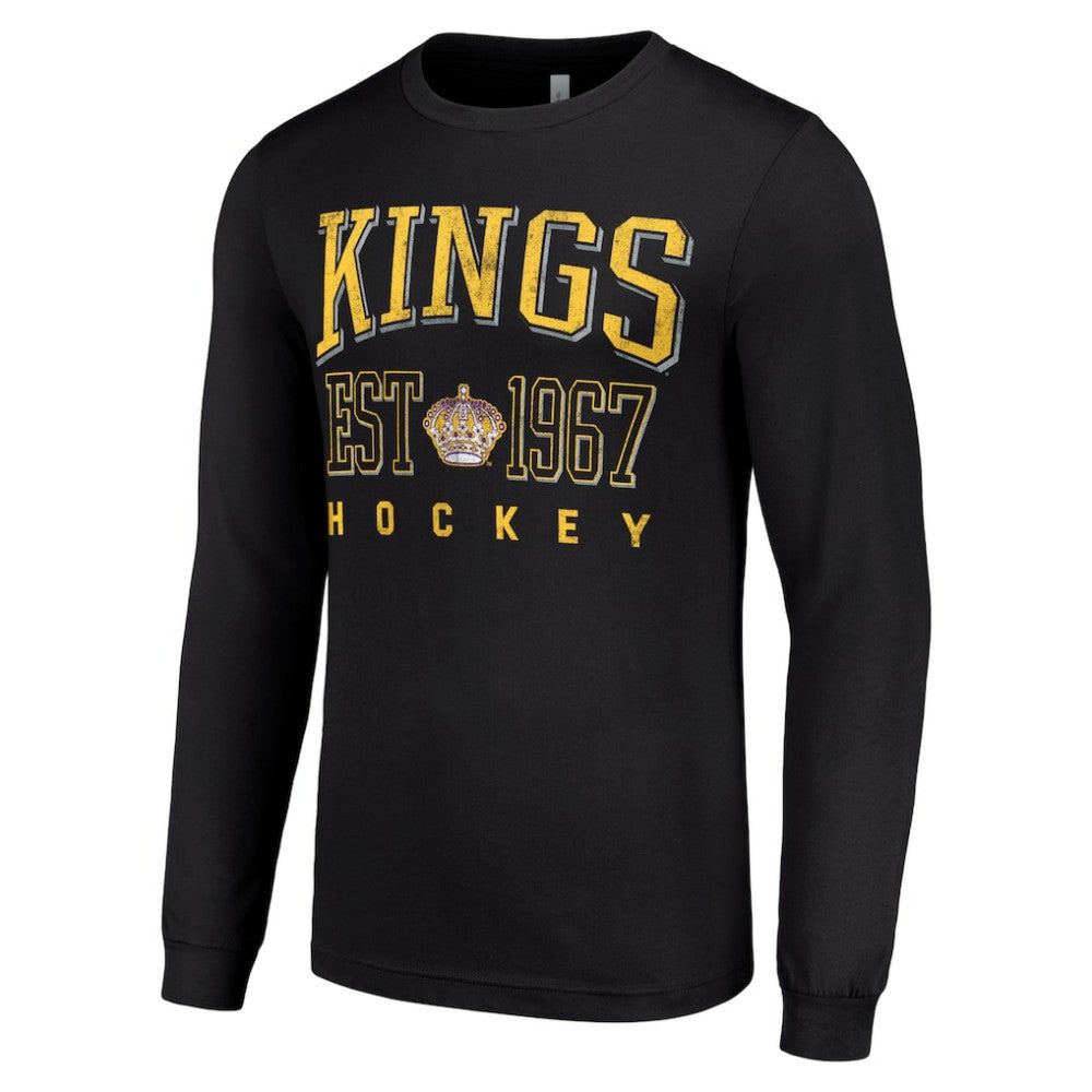 Los Angeles Kings Starter Retro Graphic Long Sleeve Crew T-Shirt - Black T-shirts