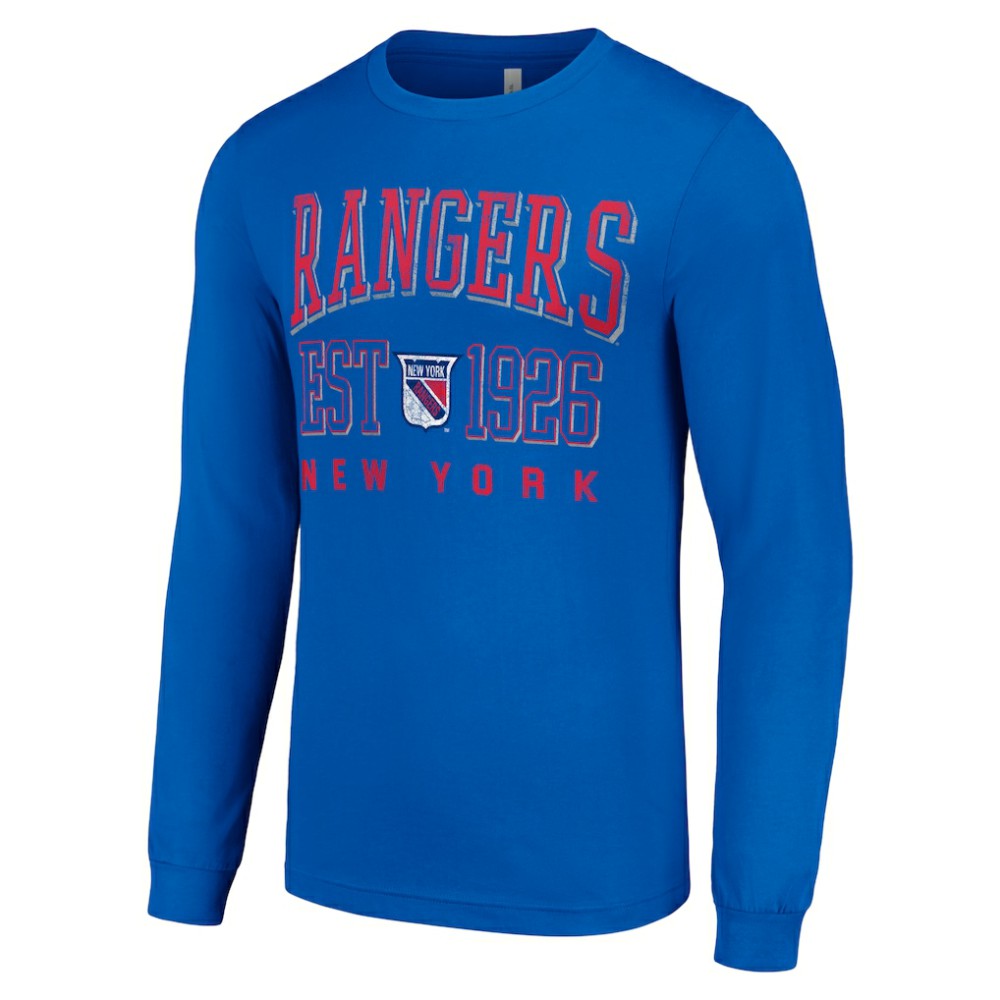 New York Rangers Starter Retro Graphic Long Sleeve Crew T-Shirt - Royal T-shirts