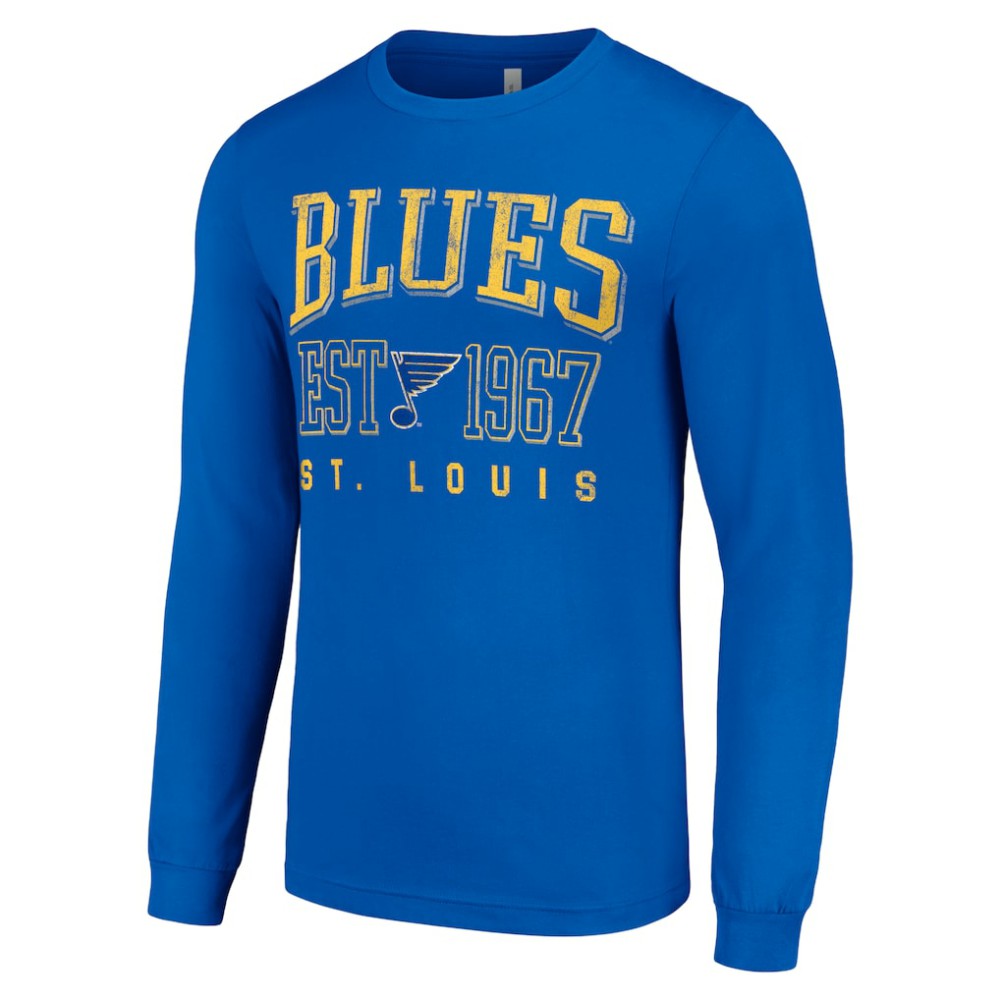 St. Louis Blues Starter Retro Graphic Long Sleeve Crew T-Shirt - Royal T-shirts