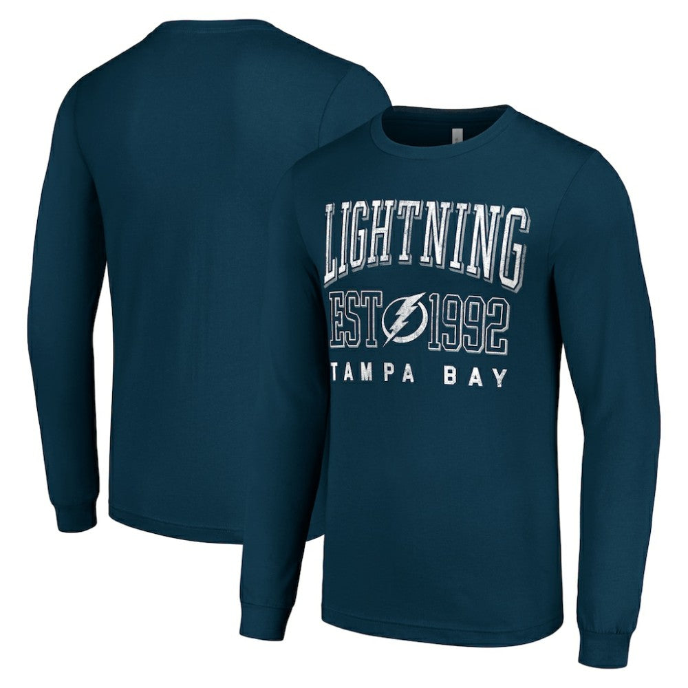 Tampa Bay Lightning Starter Logo Graphic Long Sleeve T-Shirt - Navy T-shirts